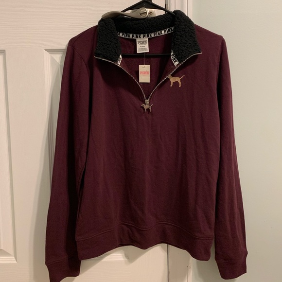 PINK Victoria's Secret Sweaters - NWT Victoria’s Secret PINK Quarter Zip